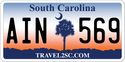 SC license plate AIN569