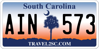 SC license plate AIN573