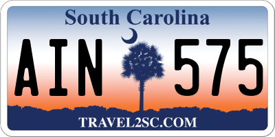 SC license plate AIN575