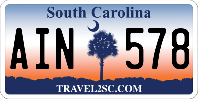 SC license plate AIN578