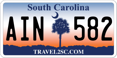 SC license plate AIN582