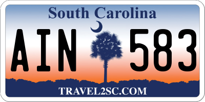 SC license plate AIN583