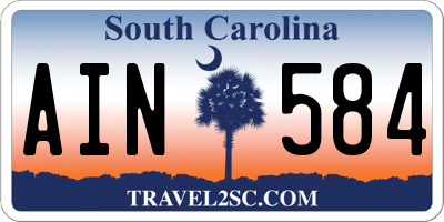 SC license plate AIN584