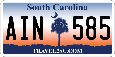 SC license plate AIN585