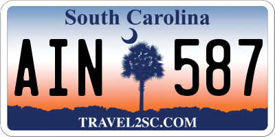 SC license plate AIN587