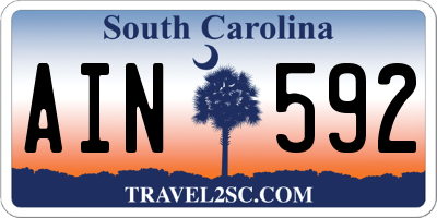 SC license plate AIN592
