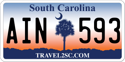 SC license plate AIN593
