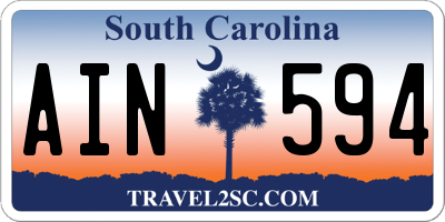 SC license plate AIN594