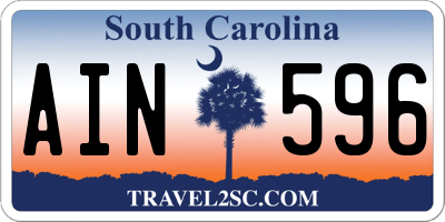 SC license plate AIN596