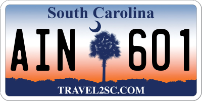 SC license plate AIN601