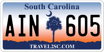 SC license plate AIN605