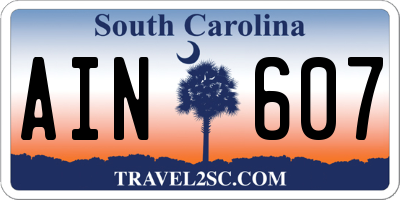 SC license plate AIN607