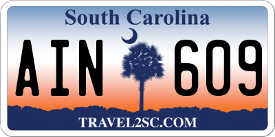 SC license plate AIN609
