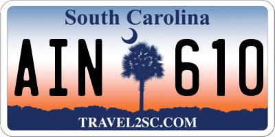 SC license plate AIN610