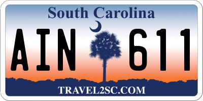 SC license plate AIN611