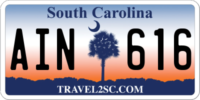 SC license plate AIN616