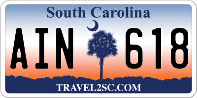 SC license plate AIN618