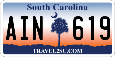 SC license plate AIN619