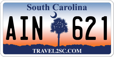 SC license plate AIN621