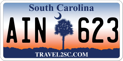 SC license plate AIN623