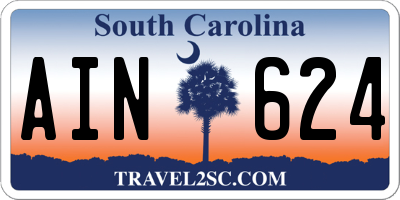 SC license plate AIN624