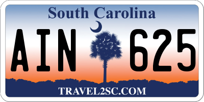 SC license plate AIN625