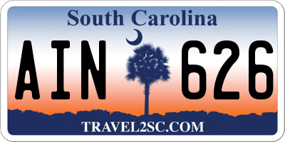 SC license plate AIN626
