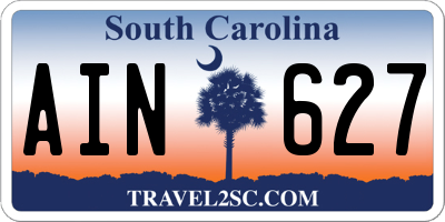 SC license plate AIN627