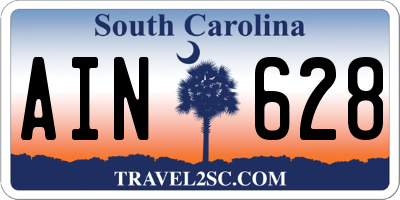 SC license plate AIN628