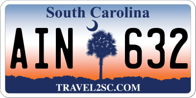 SC license plate AIN632
