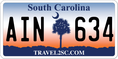 SC license plate AIN634