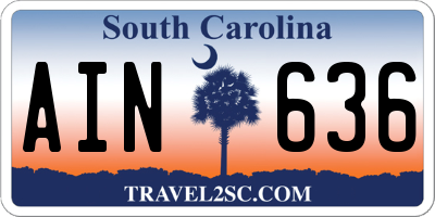 SC license plate AIN636