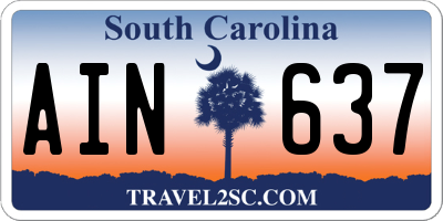 SC license plate AIN637