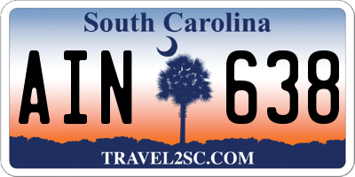 SC license plate AIN638