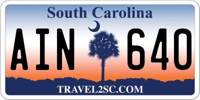 SC license plate AIN640