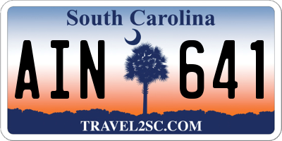 SC license plate AIN641