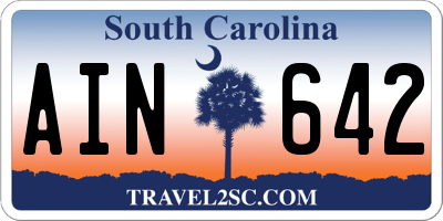 SC license plate AIN642