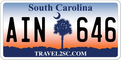 SC license plate AIN646
