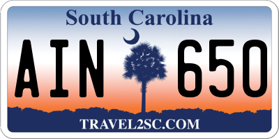 SC license plate AIN650