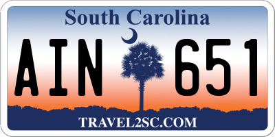 SC license plate AIN651