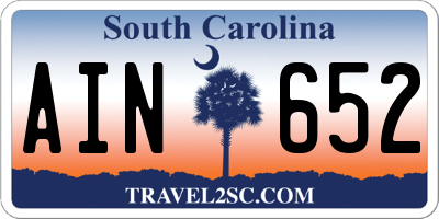 SC license plate AIN652