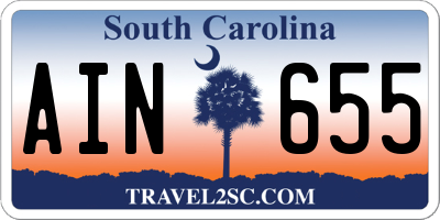 SC license plate AIN655