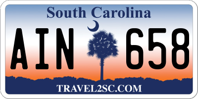 SC license plate AIN658