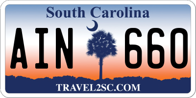 SC license plate AIN660