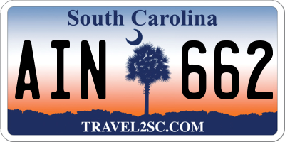 SC license plate AIN662