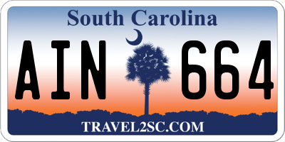 SC license plate AIN664