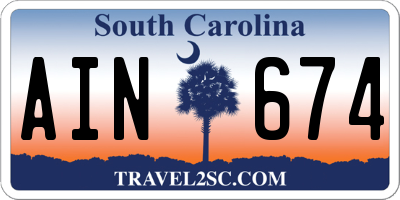 SC license plate AIN674