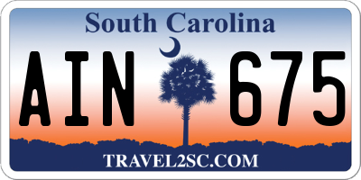 SC license plate AIN675