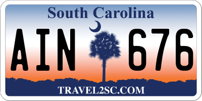 SC license plate AIN676