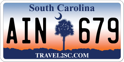 SC license plate AIN679